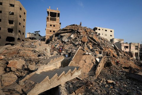 Trümmerberg in Gaza-Stadt.