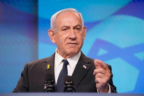 Der israelische Premierminister Benjamin Netanjahu gestikuliert während einer gemeinsamen Pressekonferenz mit US-Außenminister Rubio.
