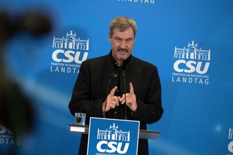 Markus Söder (CSU), Ministerpräsident von Bayern, spricht bei einer Pressekonferenz anlässlich der CSU-Herbstklausur in Kloster Banz.