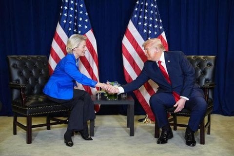 Präsident Donald Trump trifft sich mit der Präsidentin der Europäischen Kommission Ursula von der Leyen am Rande der Generaldebatte der UN-Vollversammlung.