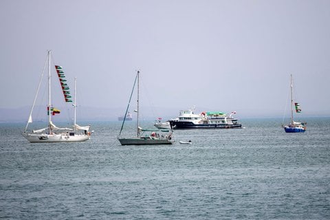 Schiffe der Global Sumud Flotilla auf dem Weg nach Gaza.