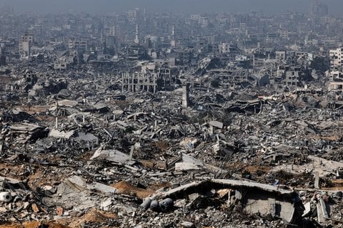 Blick auf Shujaiyye, ein Viertel am östlichen Rand von Gaza-Stadt.