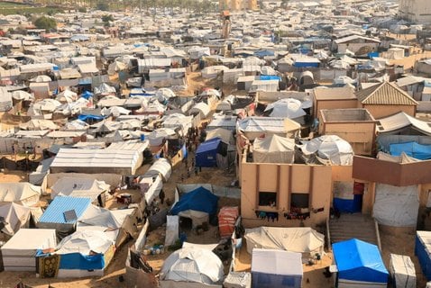 Blick auf ein Zeltlager in Chan Junis.