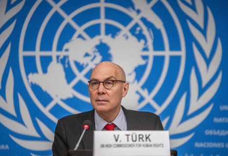 Der UN-Hochkommissar für Menschenrechte, Volker Türk, bei einer Pressekonferenz in Genf.