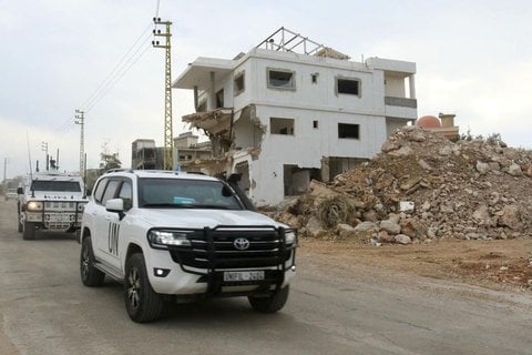 UN-Konvoi am 6. Dezember an der südlibanesischen Grenze zu Israel.