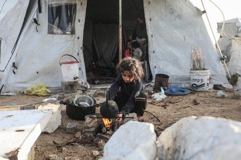 Palästinensisches Kind im Lager Bureij in Gaza-Stadt.
