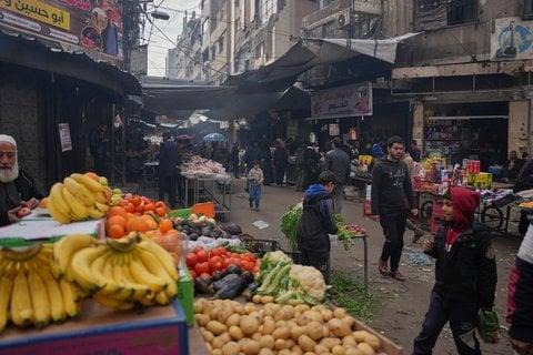 Ein Straßenmarkt in Gaza-Stadt am 19. Dezember.