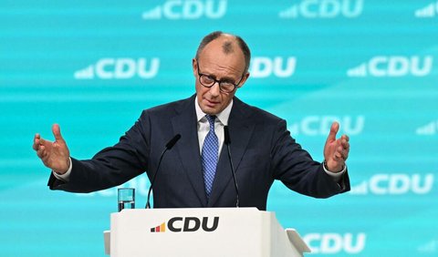 Kanzler Friedrich Merz (CDU) beim CDU-Parteitag in Stuttgart.