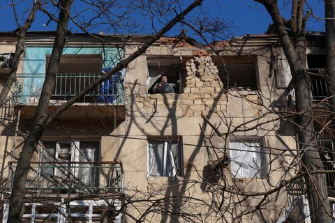 Nach einem russsichen Luftangriff in Odesa