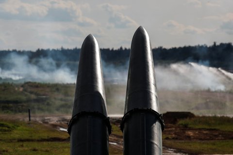 Russische Iskander-Raketen bei einer Übung