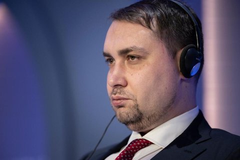 Leiter des ukrainischen Präsidentenamtes, spricht während einer Podiumsdiskussion auf dem 56. jährlichen Treffen des Weltwirtschaftsforums (WEF) in Davos.
